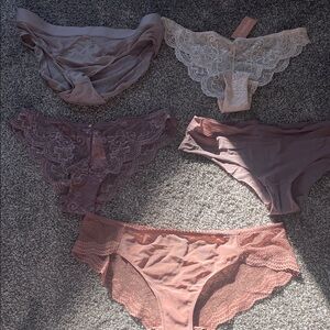 NEW ThirdLove Elegant Lace & Mesh Panties, Set of 5